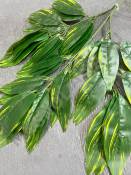 Ветка манго 3 ветки с желтыми прожилками эконом 70см
