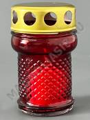 Лампада стеклянная залитая красная 9,5см