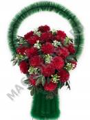 Корзина Ванкувер с помпоными георгинами выс.100/110см ш.65см