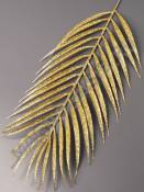 Лист пальмы с блестящим напылением 33/50 см (граф б-зел зол)