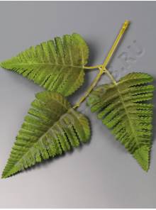 Лист папоротника Орляк 3 листа матовый хлопок 24см