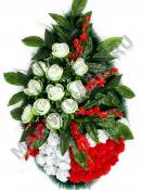 Венок с камелией и гвоздикой выс. 110/125см шир. 60см