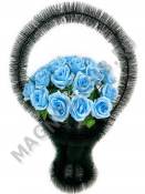 Корзина с розами Конфетти выс.75/85см шир. 50см