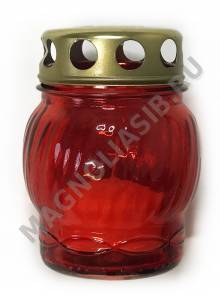 Лампада стеклянная красная неугасимая со сменным блоком 9,5см 