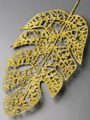 Лист монстеры с блестящим напылением 24/37см (син сир зел)