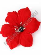 ***Колокольчик с черно-белой тычинкой бархат 1сл 14см (красн)